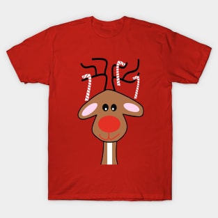 RED Nose Christmas Reindeer - Cute Reindeer Art T-Shirt